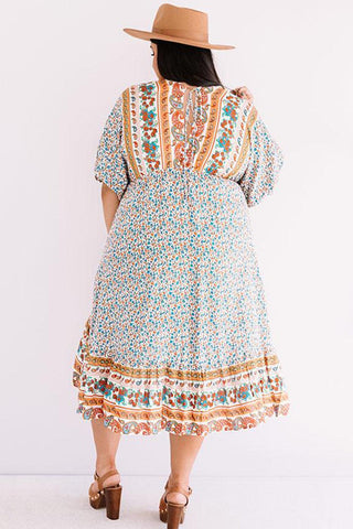 Bubble Sleeves Floral Babydoll Dress - Plus Size - Soho Chic Shoppe