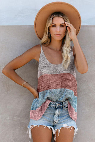 Knitted Cami Tank Top - Multicolor - Soho Chic Shoppe